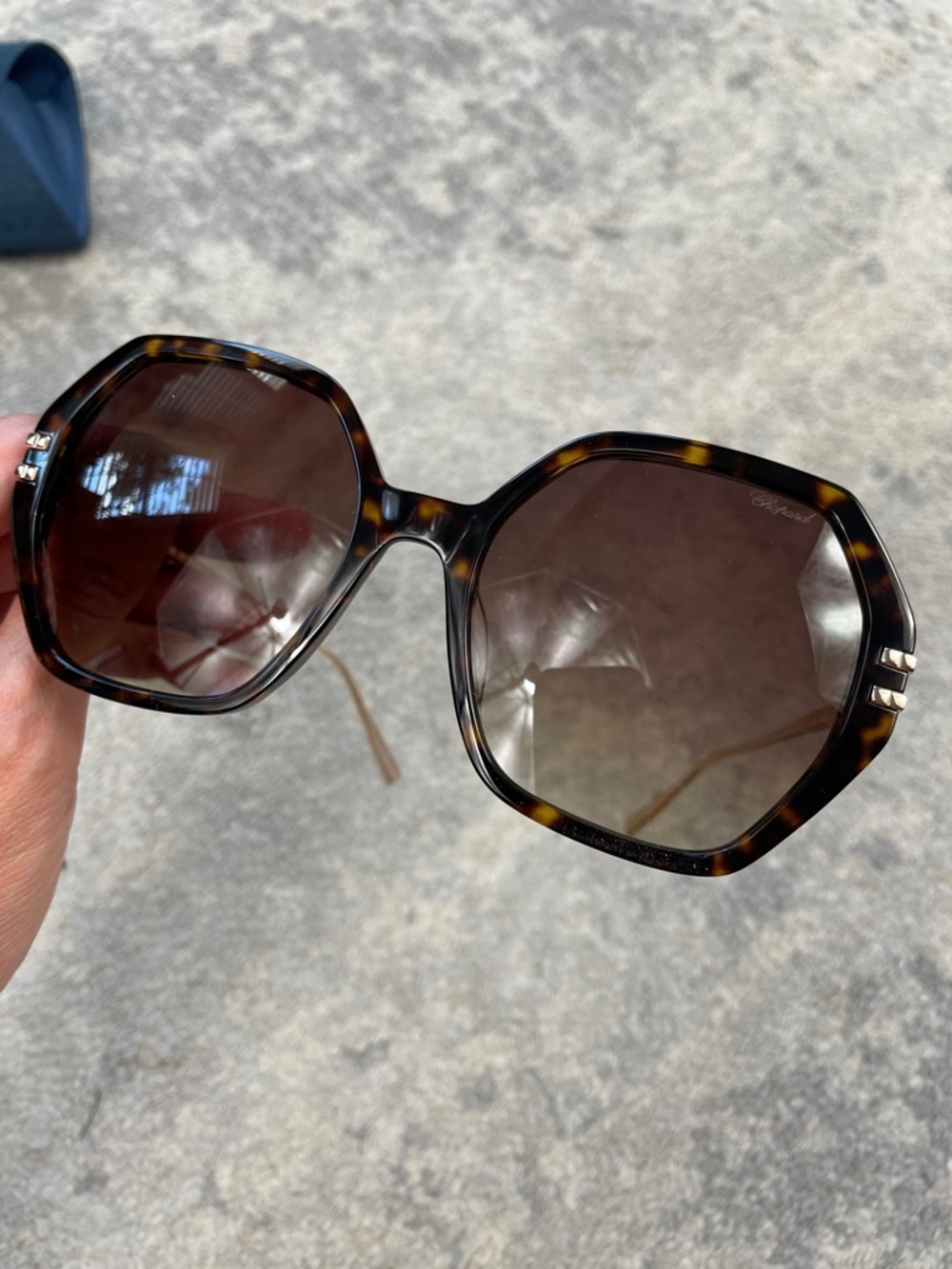 New Chopard Geometric Octogon Sunglasses SCH370M Dark Havana Gold 57 19 135 - Picture 12 of 15
